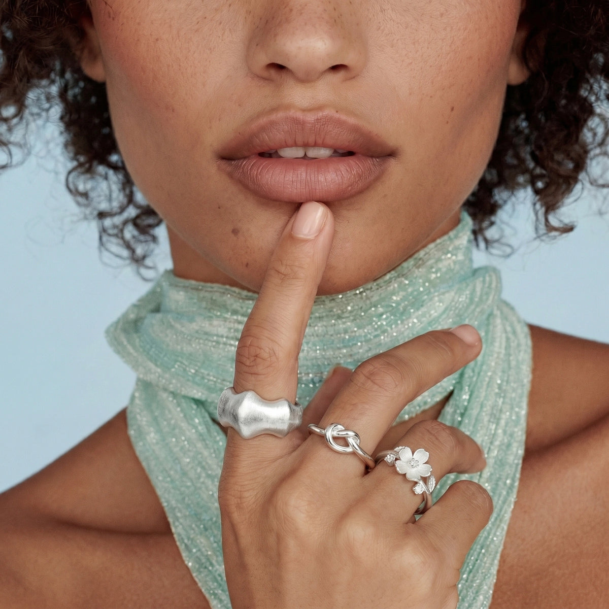 Liquid Silver Statement Ring