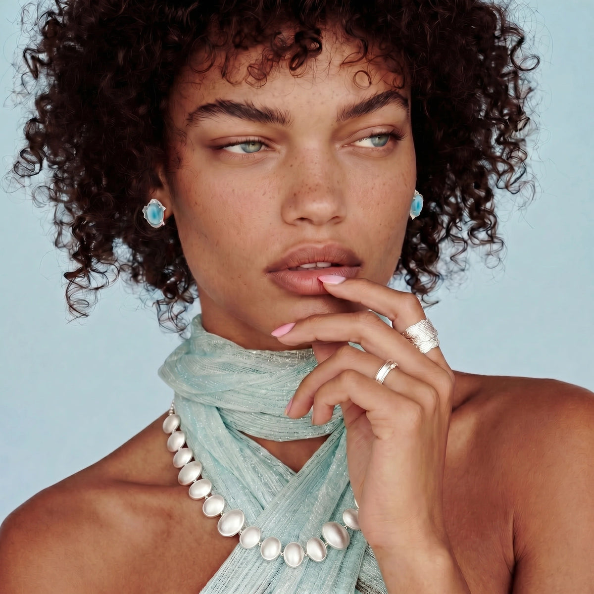 Lunar Pearl Arc Necklace