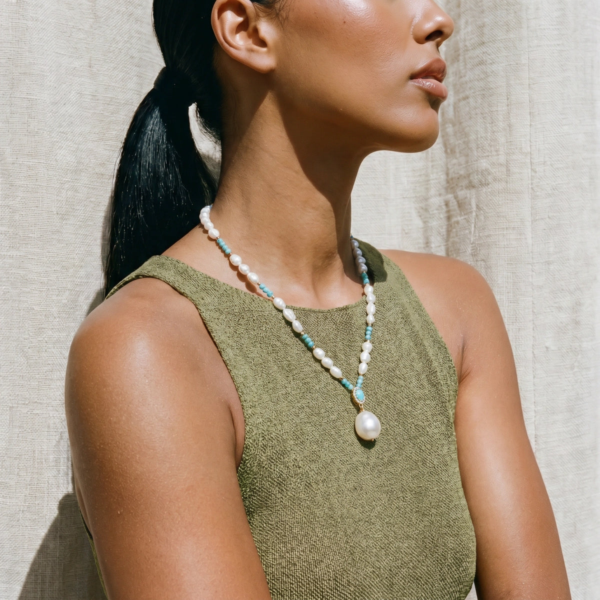 Aqua Bloom Necklace — view 4