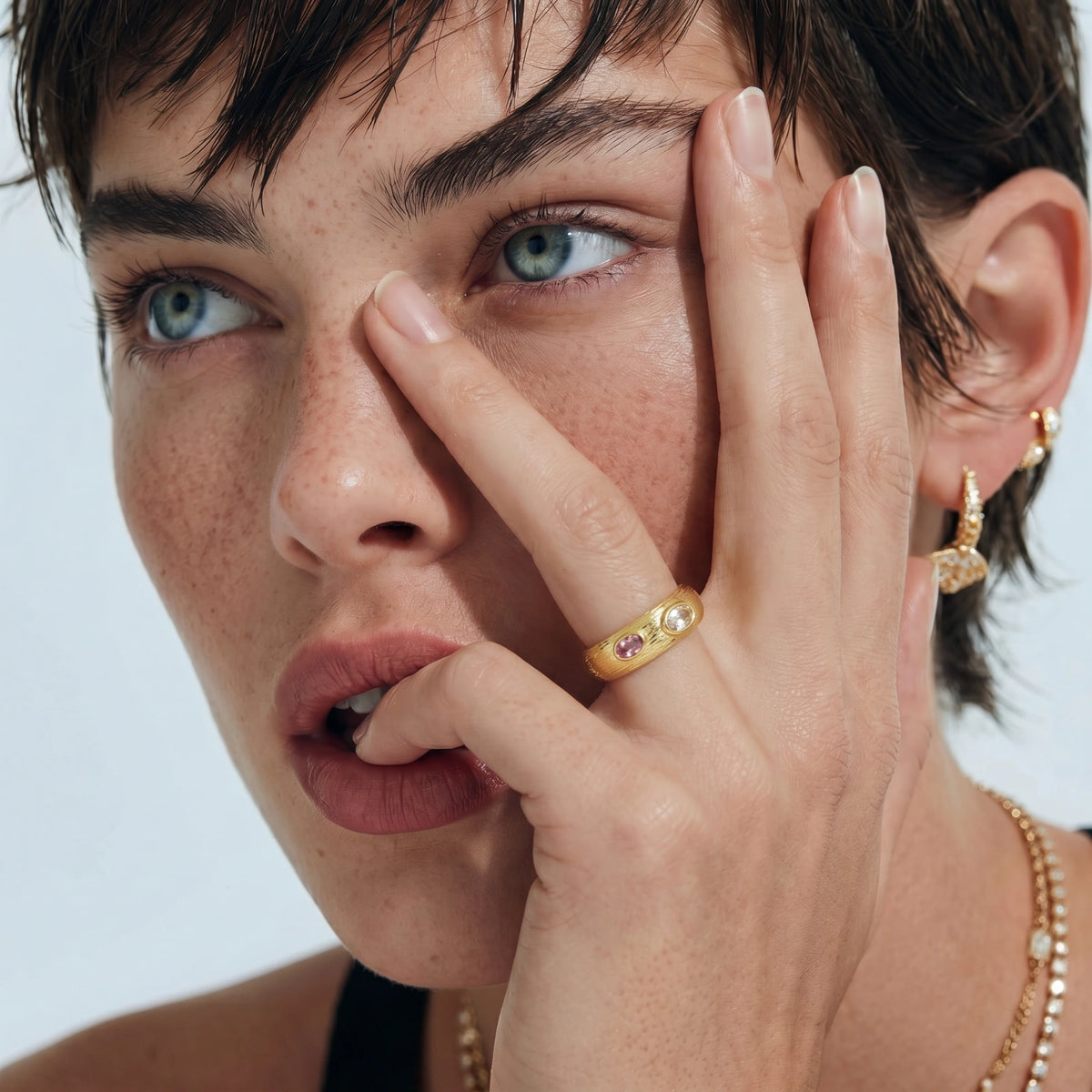 Dual Gem Statement Ring — view 3