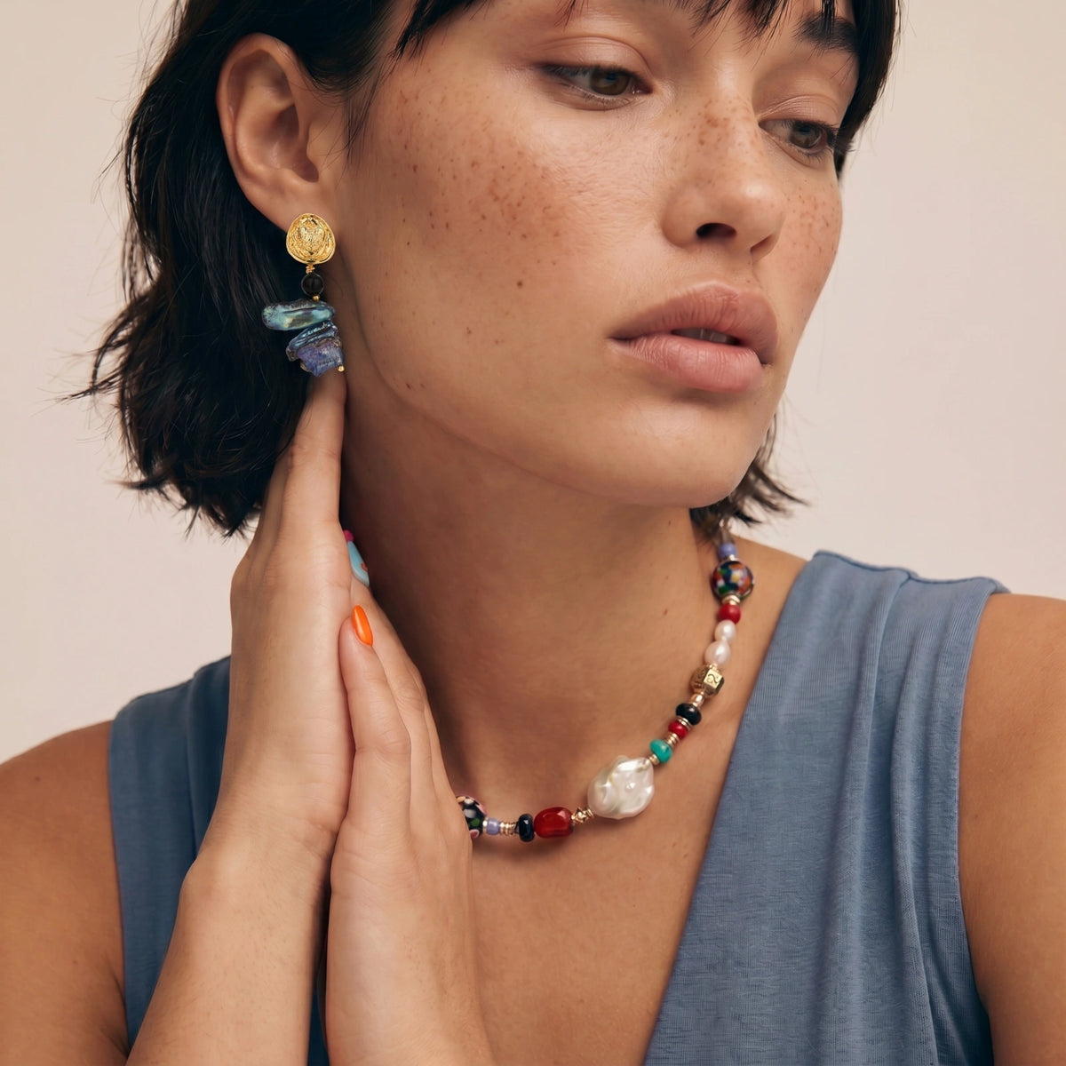 Baroque Luxe Drop Earrings — view 5