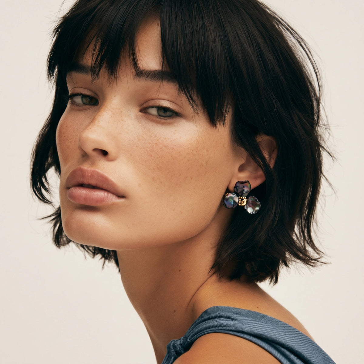 Midnight Bloom Pearl Earrings — view 5