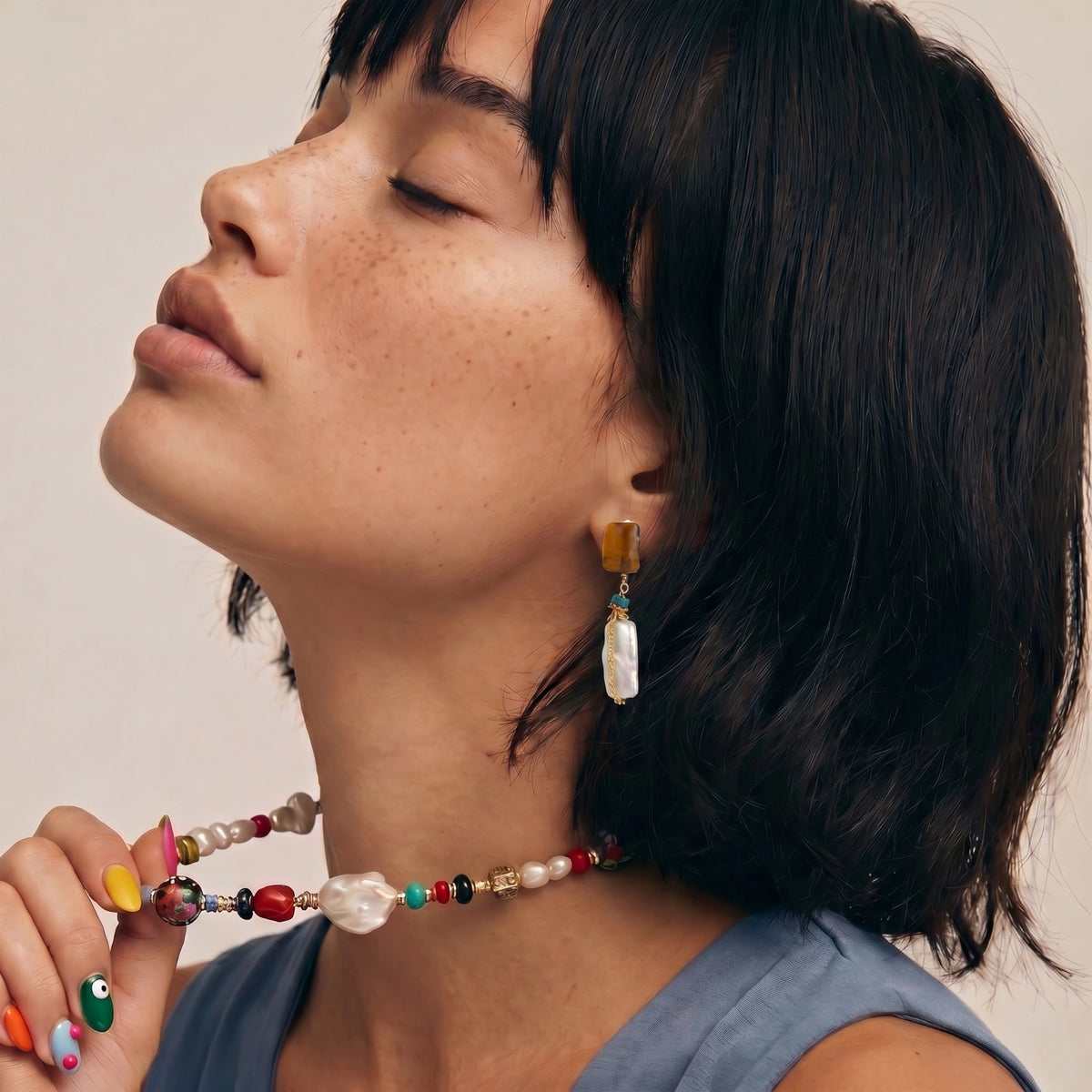 Amber Baroque Pearl Drops — view 5