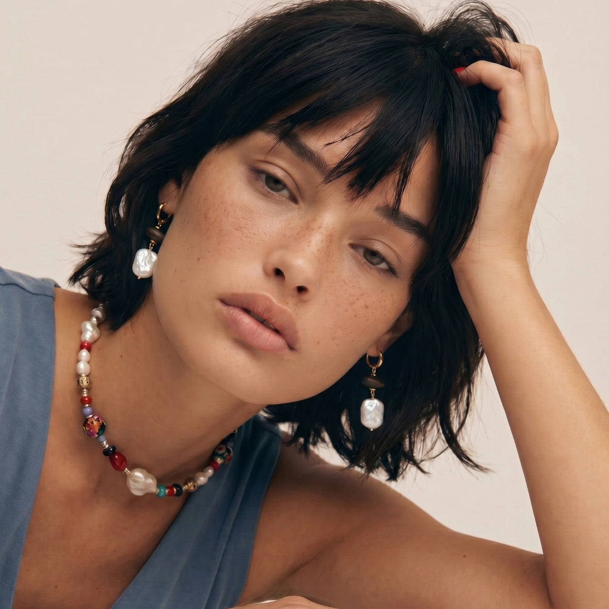 Earth & Gold Drop Earrings — view 5
