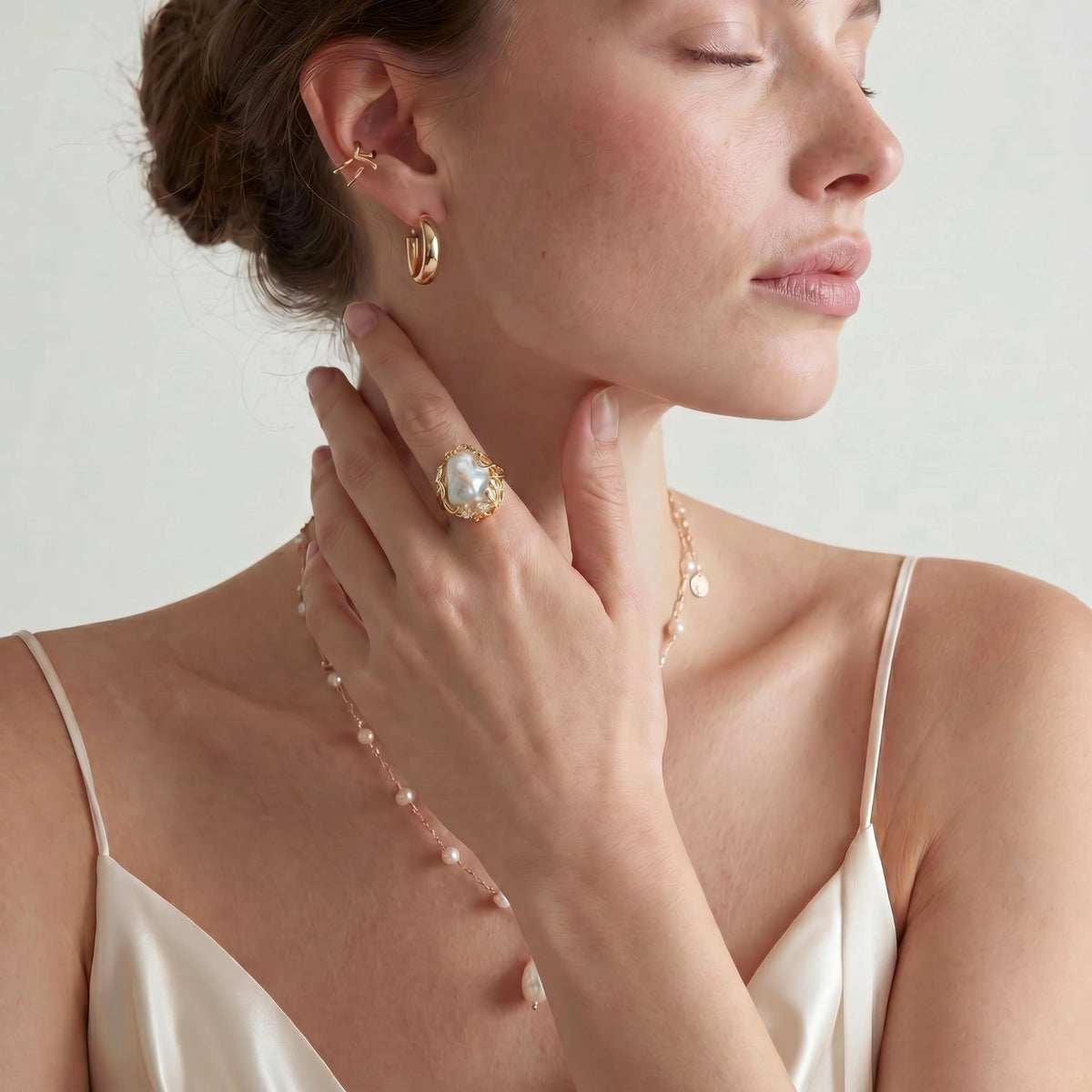 Baroque Pearl Crown Ring — view 4