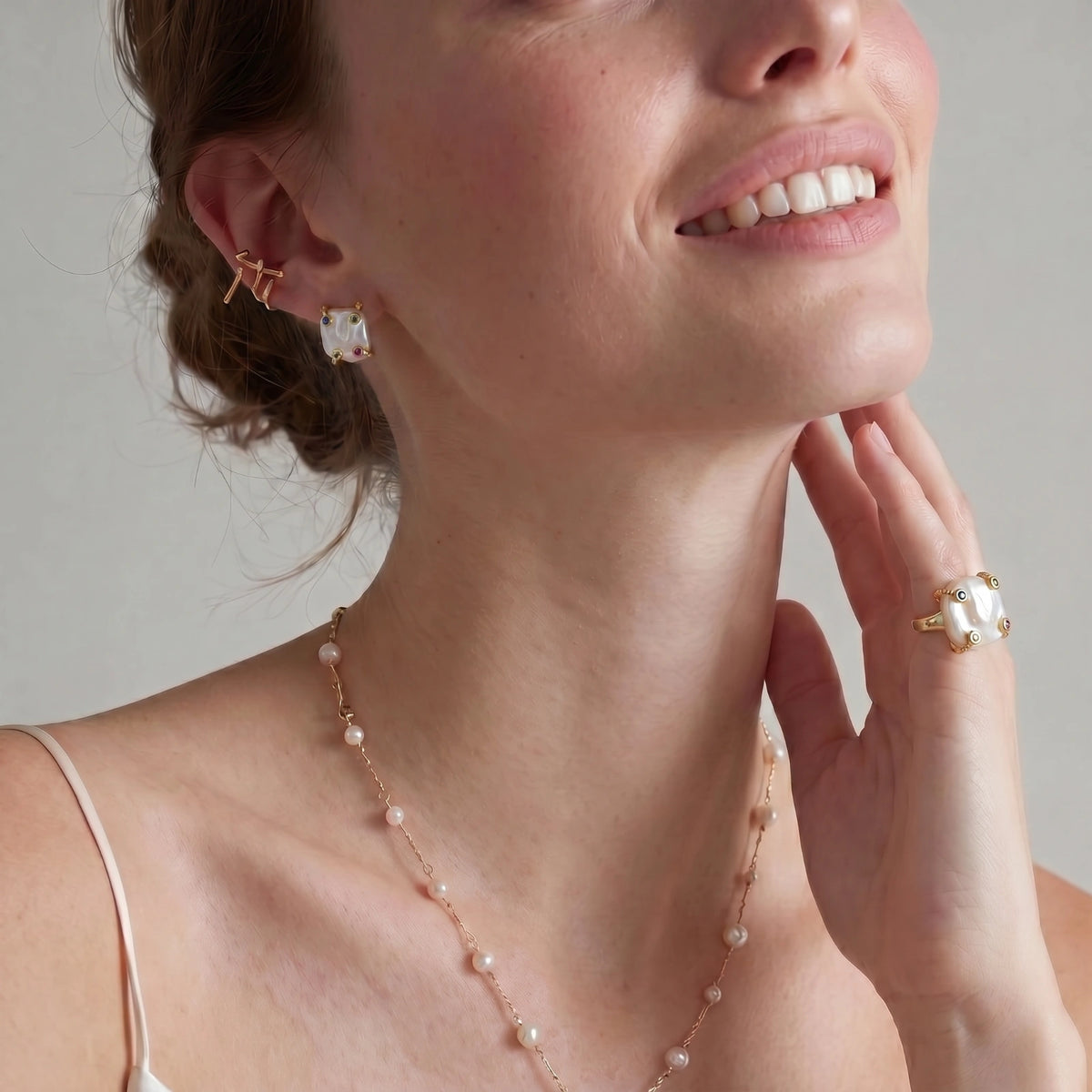 Baroque Pearl Studs — view 5