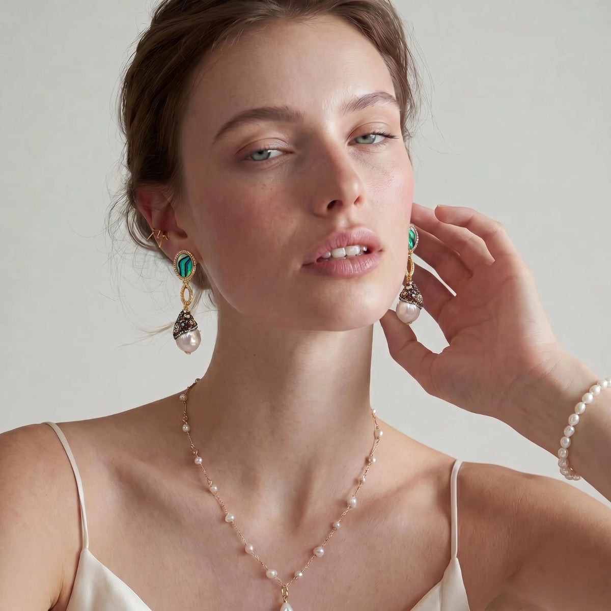Baroque Pearl Statement Earrings — view 4